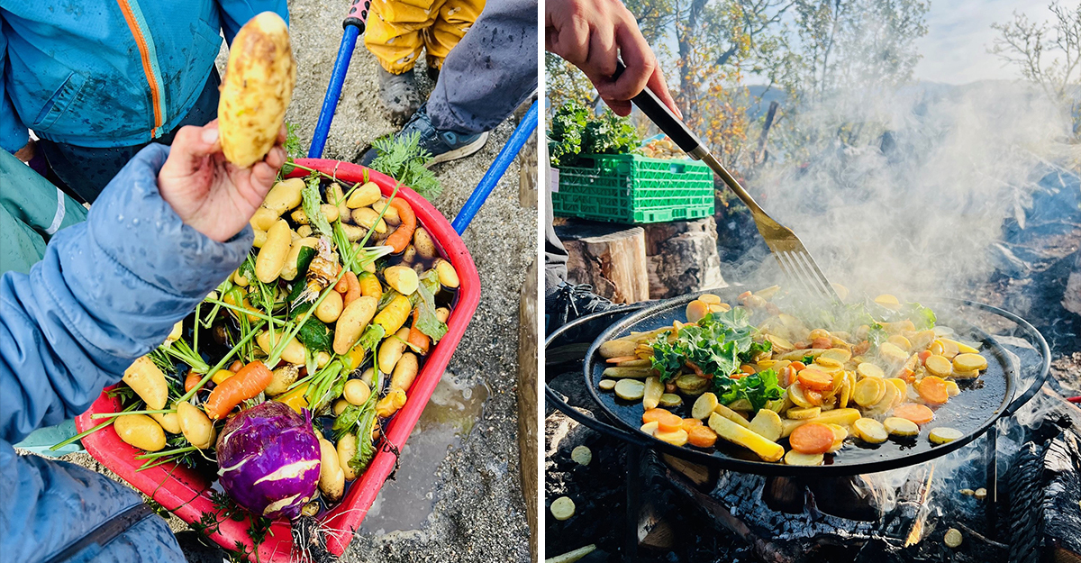 Grønnsaker og wok
